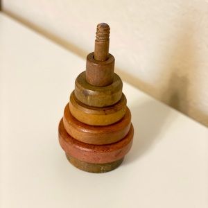Vintage wooden stackable toy rings